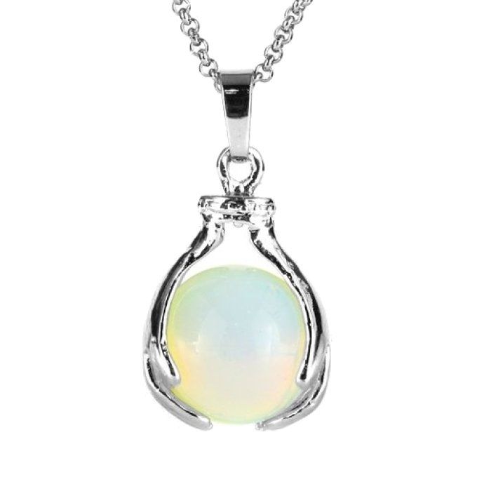 Pendentif Opaline boule et main