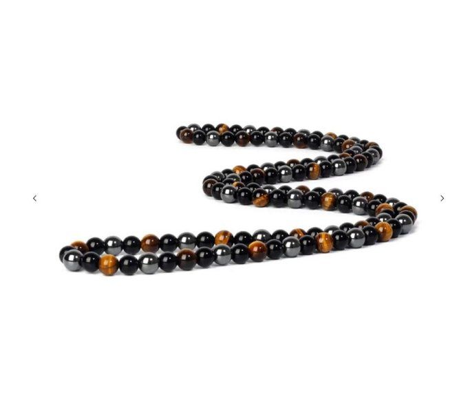 Collier Hématite / Obsidienne / Oeil de tigre